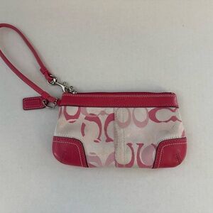 Coach Pink and Cream Wristlet